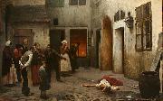 Jakub Schikaneder Murder in the House oil